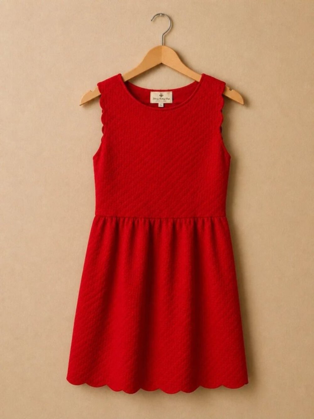 Betsey’s Boutique NWOT Red Textured Skater Dress XL Lace Detail Fit & Flare Chic